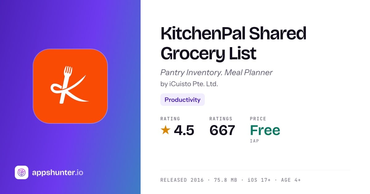 Kitchenpal KitchenPal Shared Grocery List app for iPhone — Download