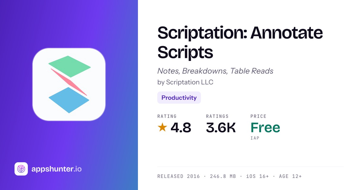 Scriptation - Script Annotation & Note Transfer App