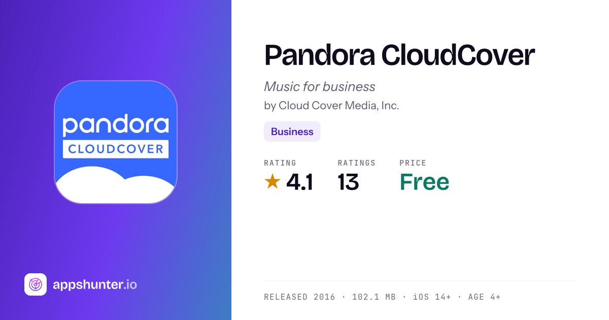 Pandora CloudCover app for iPhone — Download