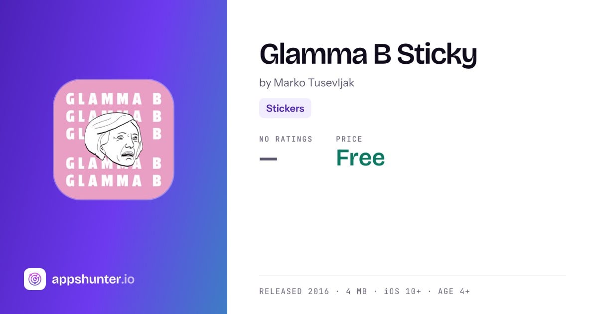 Glamma B Sticky app for iPhone — Download