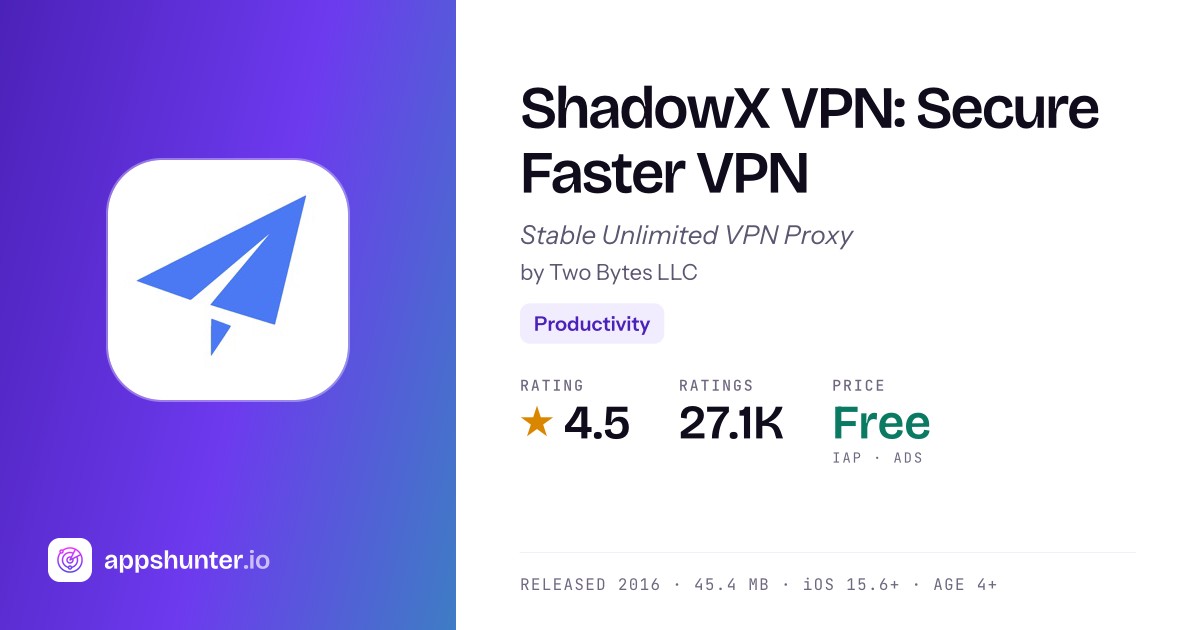 ShadowX VPN app for iPhone — Download