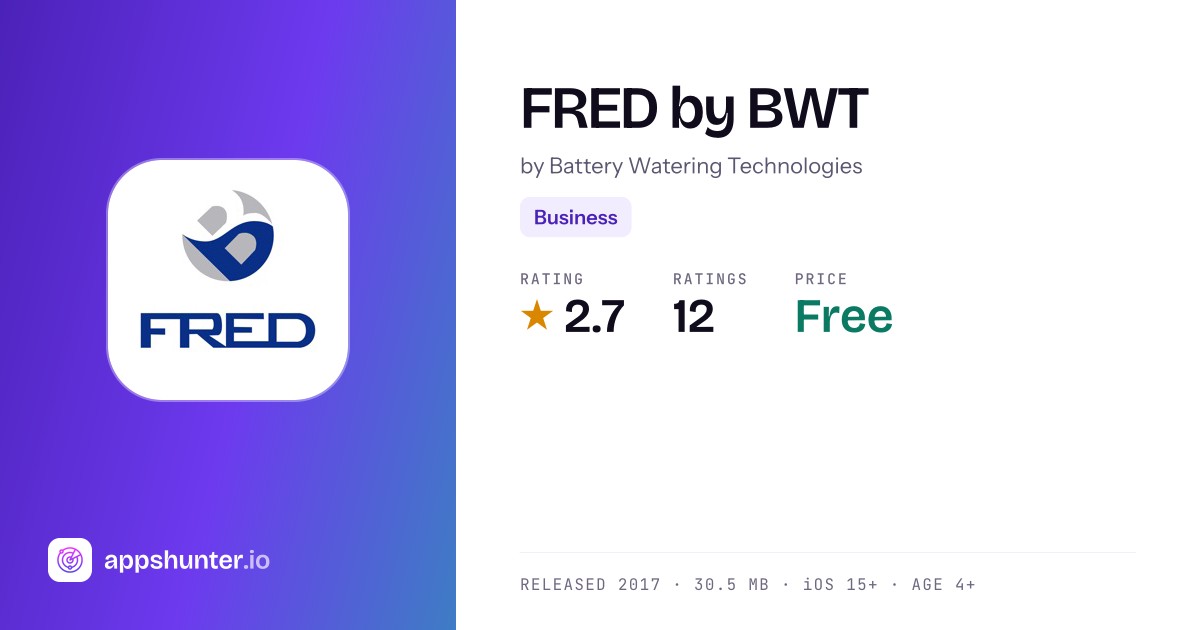 FRED by BWT App for iPhone - Download