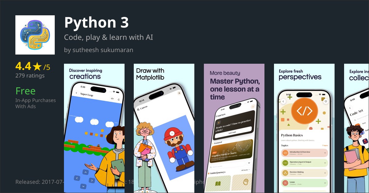 Python 3 App Reviews – Features, Pricing & User Ratings