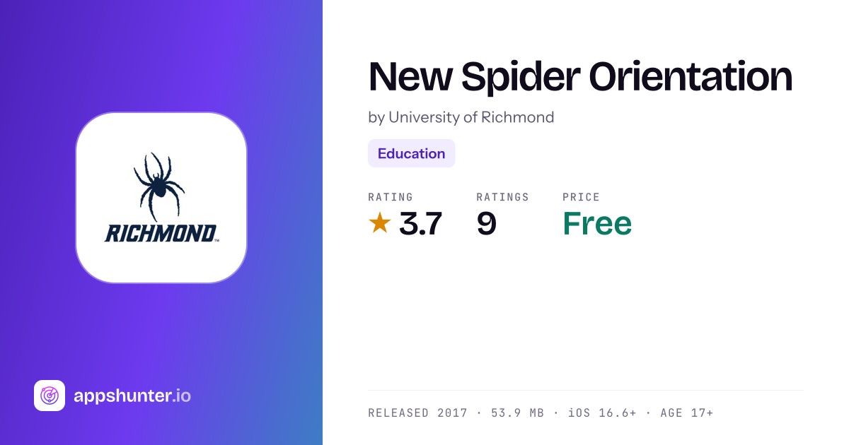 New Spider Orientation App for iPhone - Download
