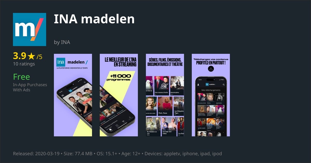 INA madelen - French TV Shows, Films & Documentaries