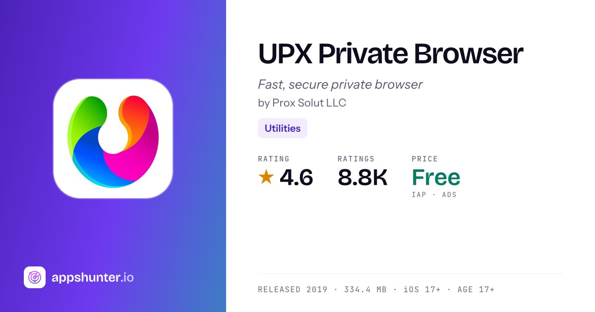 UPX Private Browser app for iPhone — Download