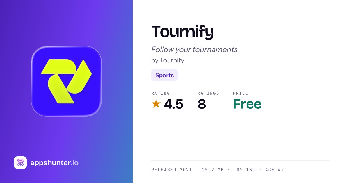 Tournify app for iPhone — Download