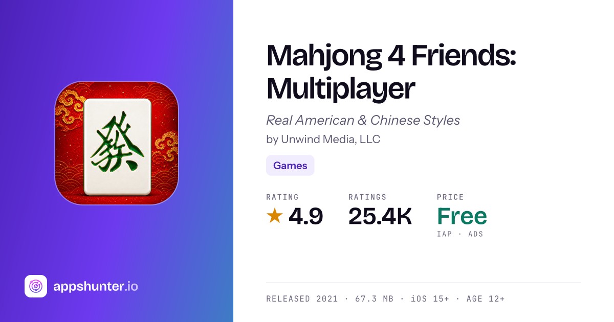 Mahjong 4 Friends game for iPhone — Download