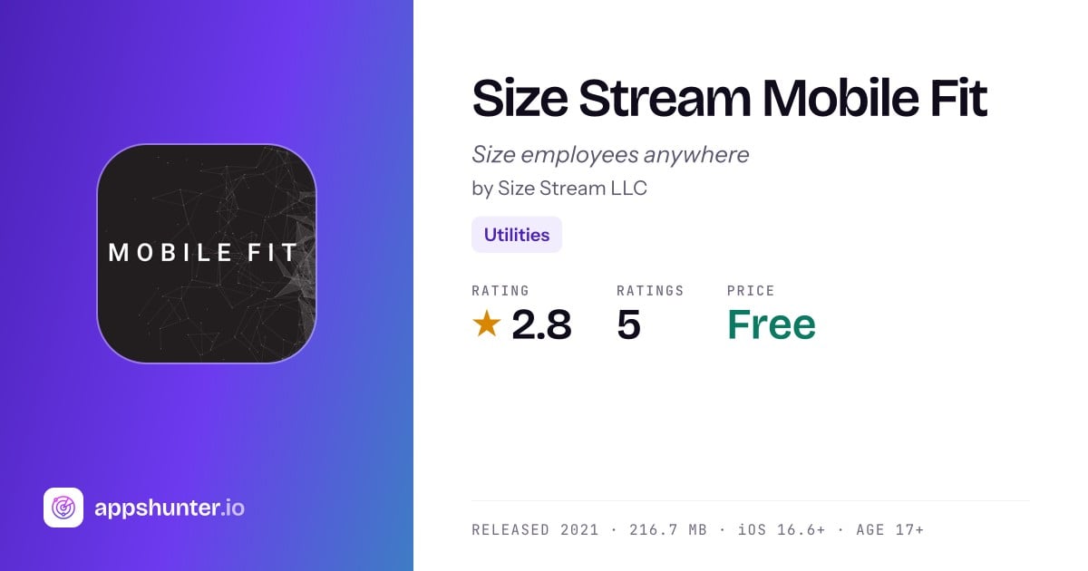 Size Stream App Size Stream Mobile Fit - Employee Sizing & Measurement