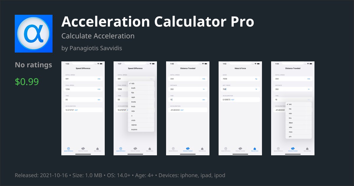 Acceleration Calculator Pro App Reviews – Features, Alternatives & User ...