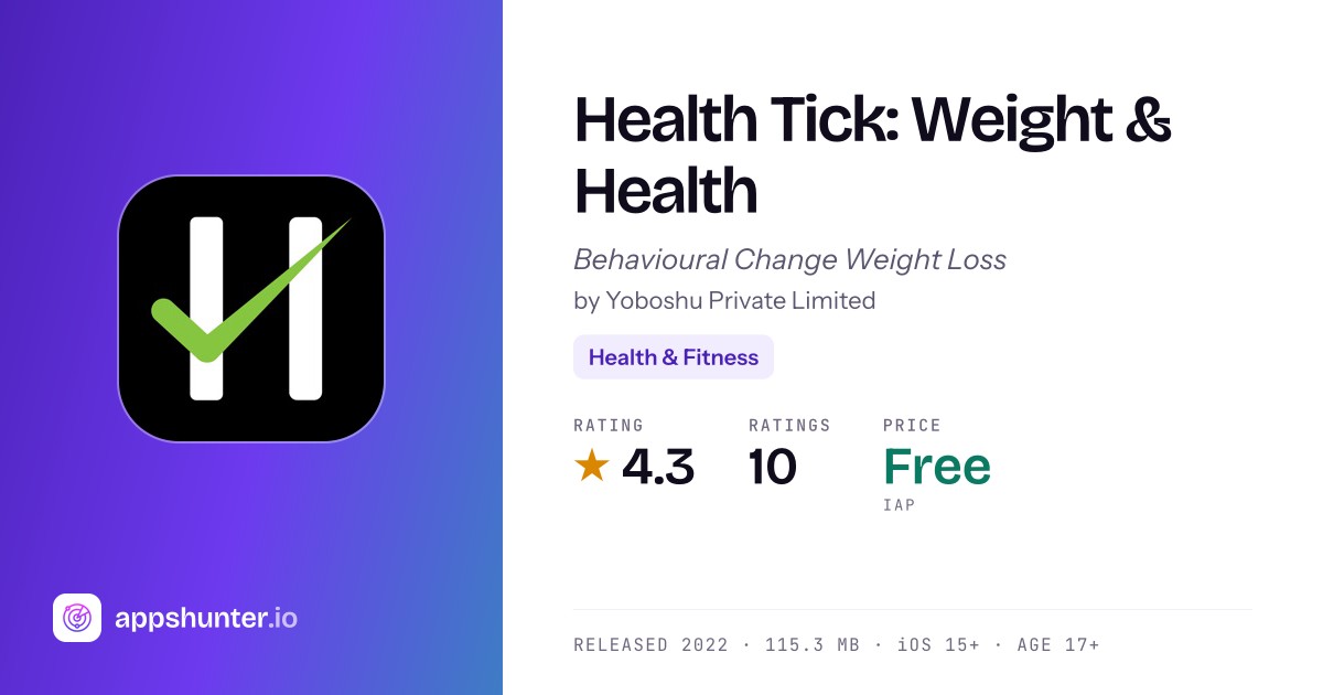 Ios Tick Health Tick - Weight Loss & Health Habits