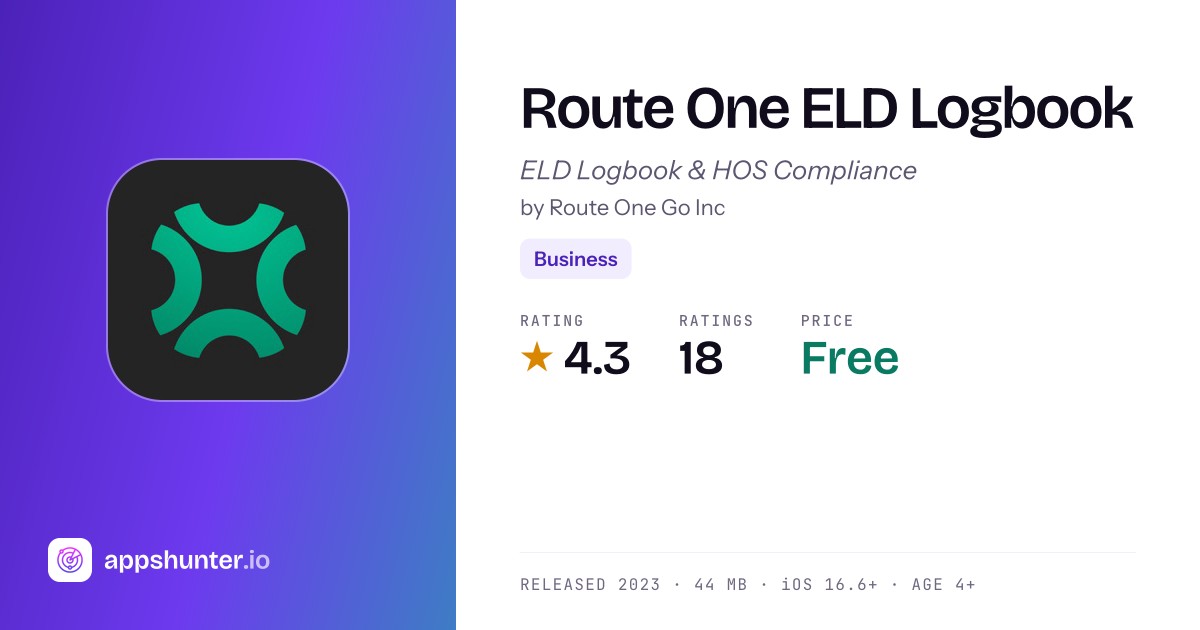 Route One ELD Logbook – 11 user reviews