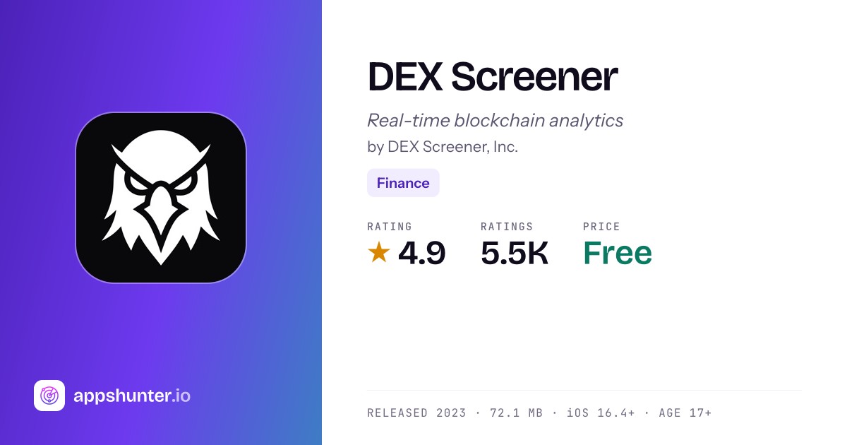 Dex Screen Graphics DEX Screener app for iPhone — Download