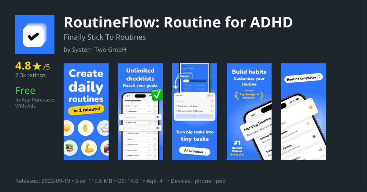 RoutineFlow for ADHD - Routine Planner & Timer