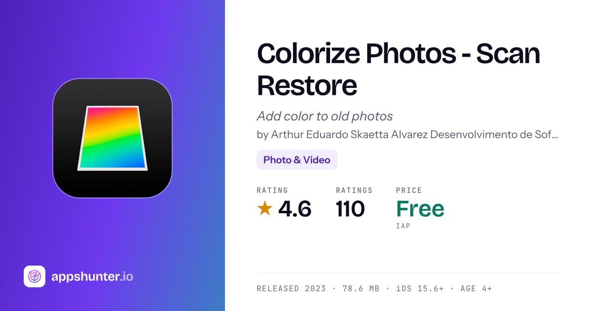 Coloriz Colorize Photos app for iPhone — Download