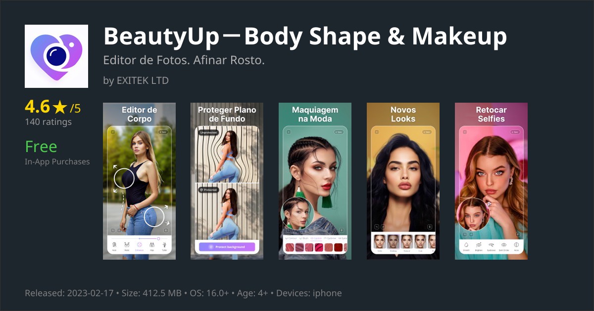 BeautyUp-Body Shape & Makeup app for iPhone — Download