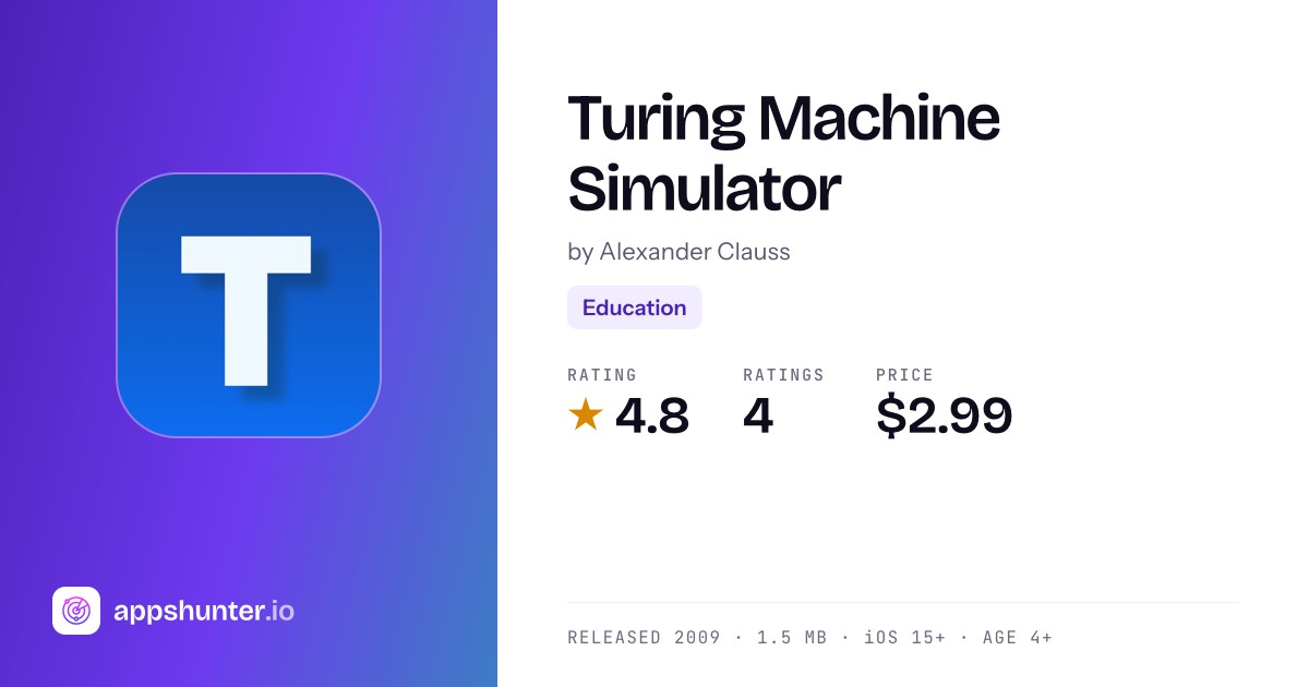 Turing Machine Simulator app for iPhone — Download
