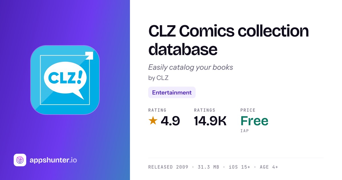 CLZ Comics collection database app for iPhone — Download