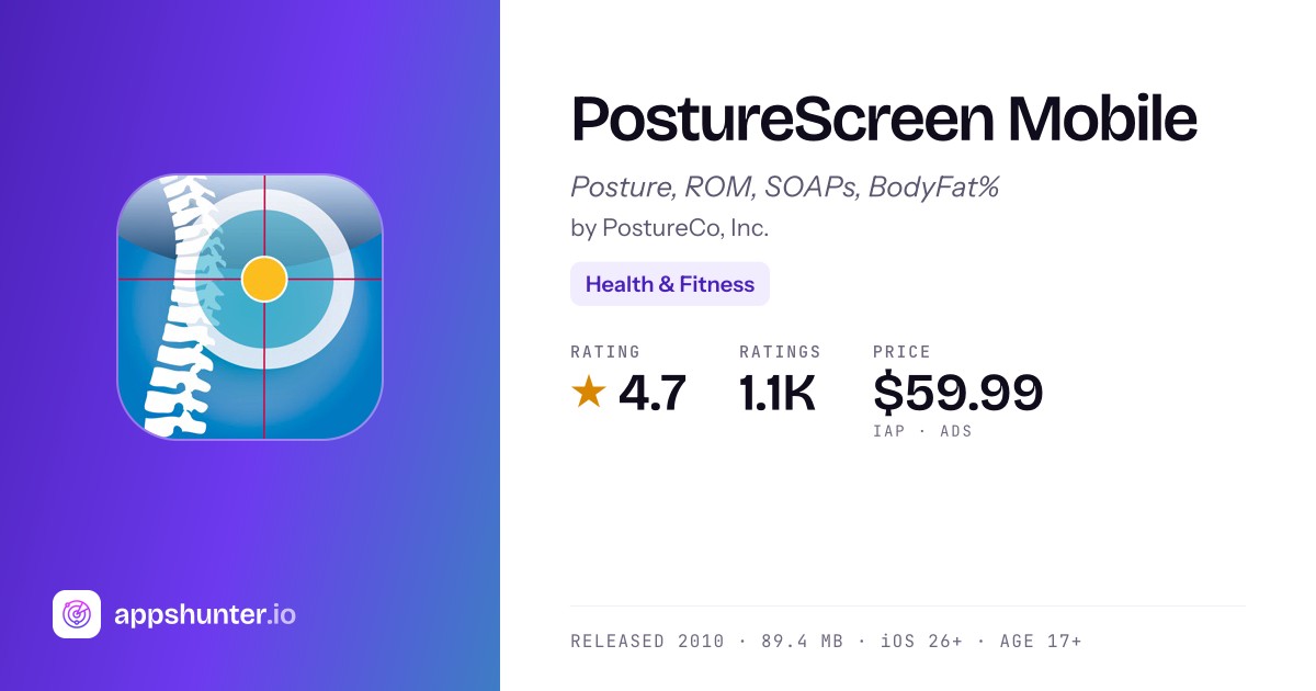 PostureScreen Mobile app for iPhone — Download