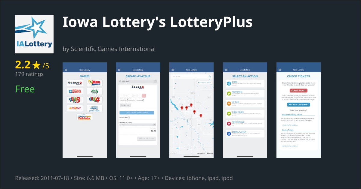 Iowa Lottery's LotteryPlus app for iPhone — Download