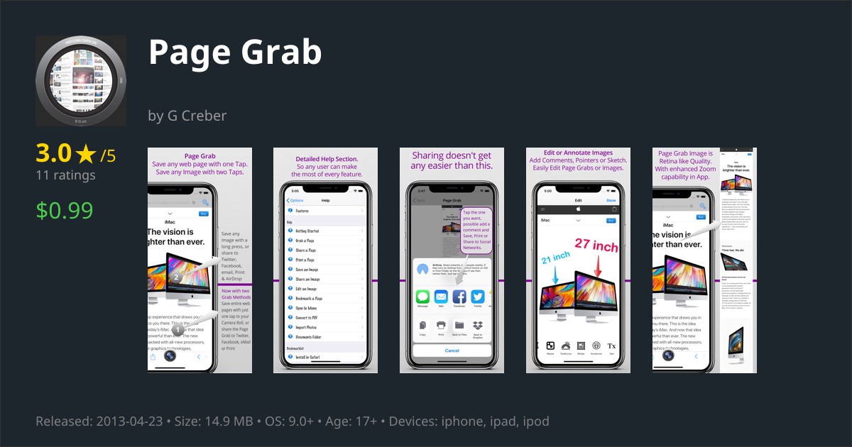 Page Grab - Web Page Capture & Editor