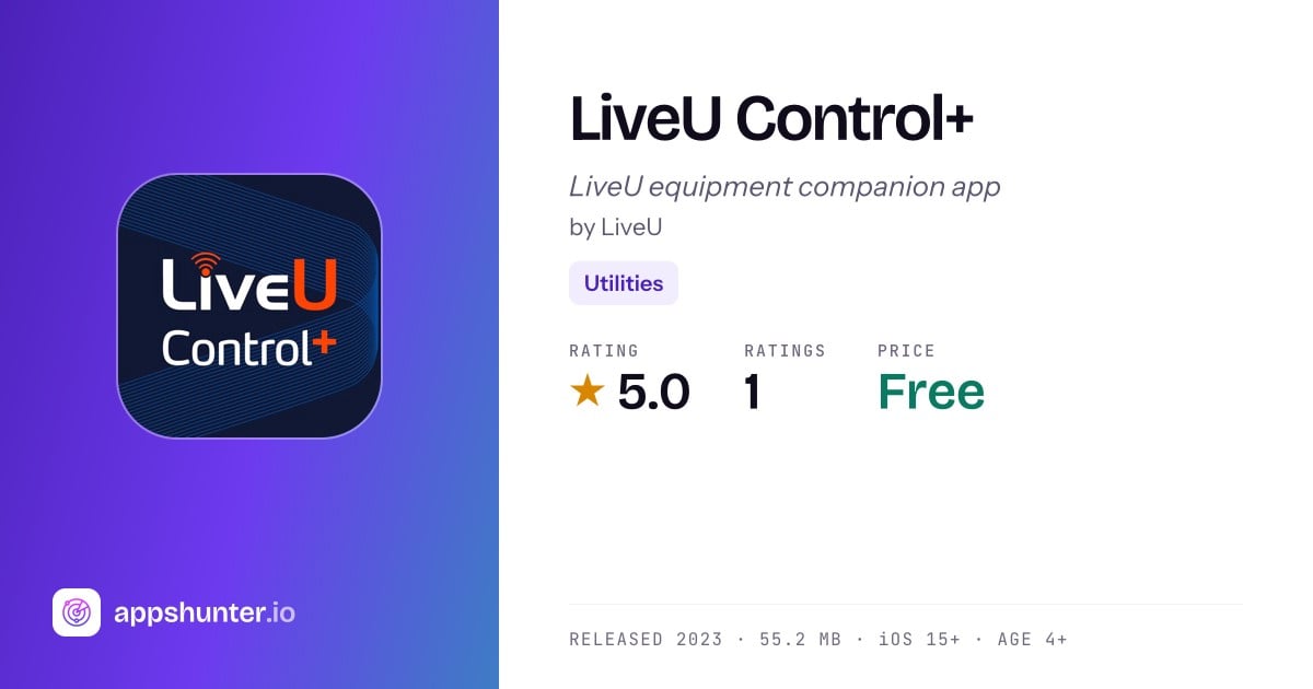LiveU Control+ app for iPhone — Download