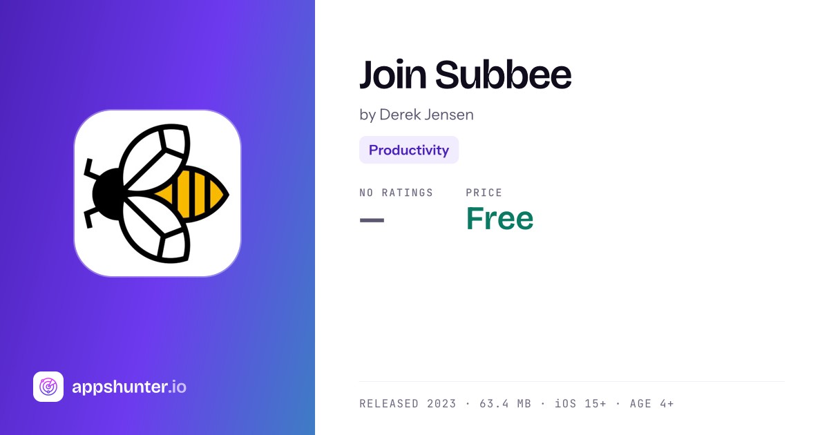 Join Subbee app for iPhone — Download