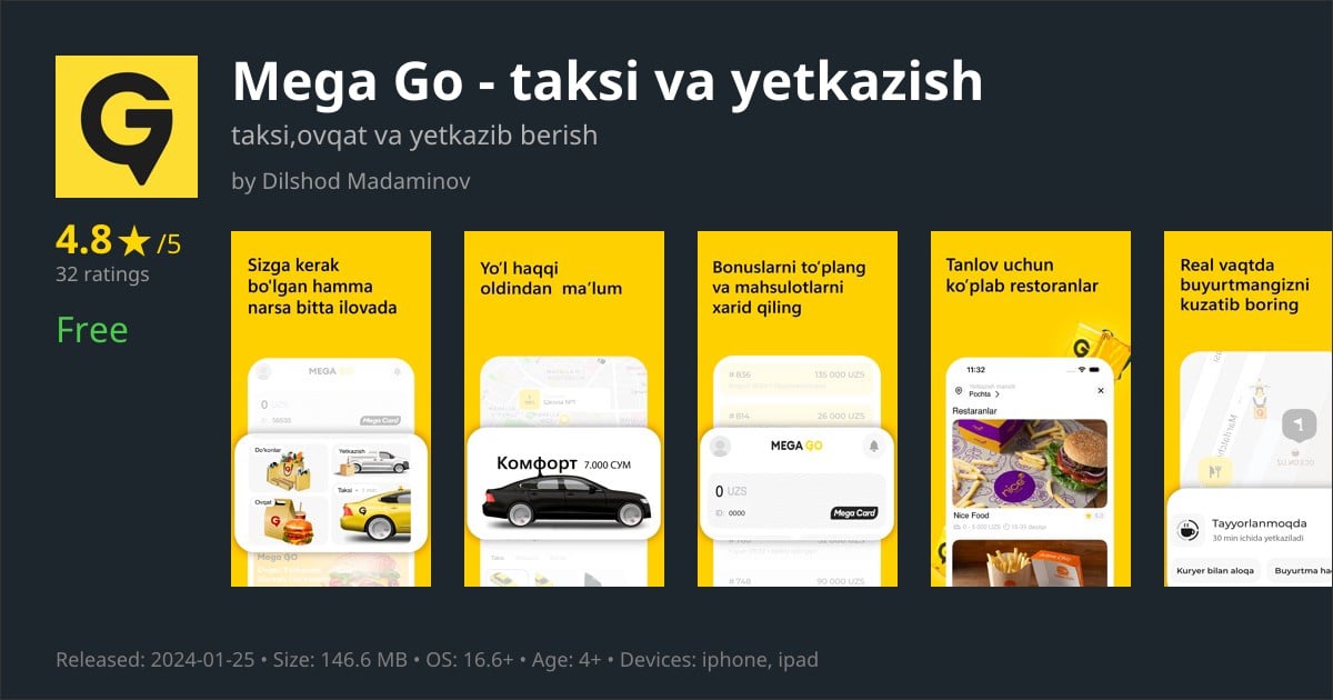 Mega Go - Taxi & Delivery App
