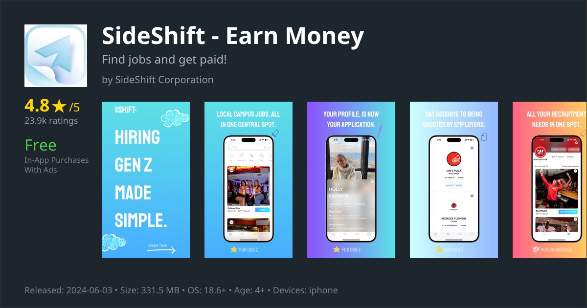 SideShift - Earn Money, Find Brand Deals