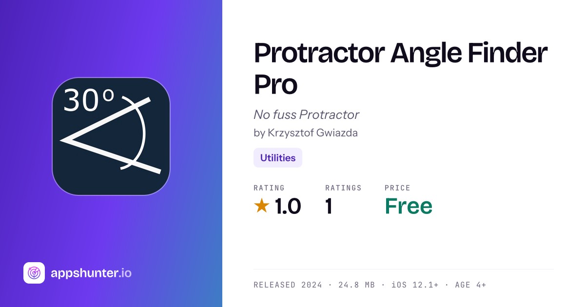 Protractor Angle Finder Pro App for iPhone - Download
