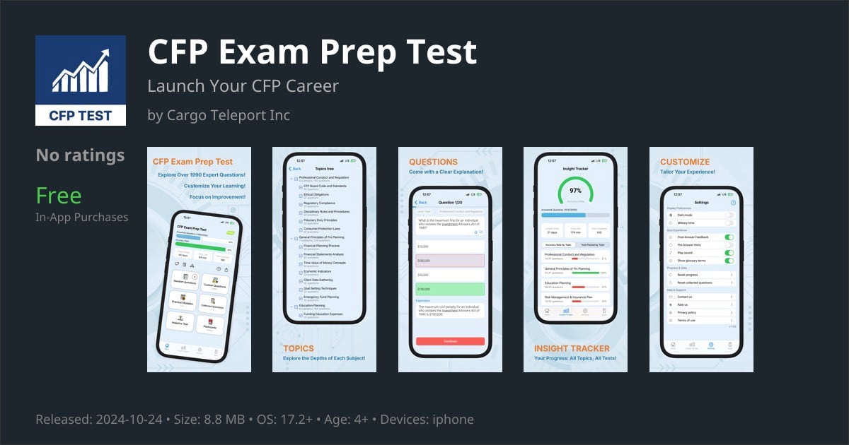 CFP Exam Prep Test App for iPhone - Download