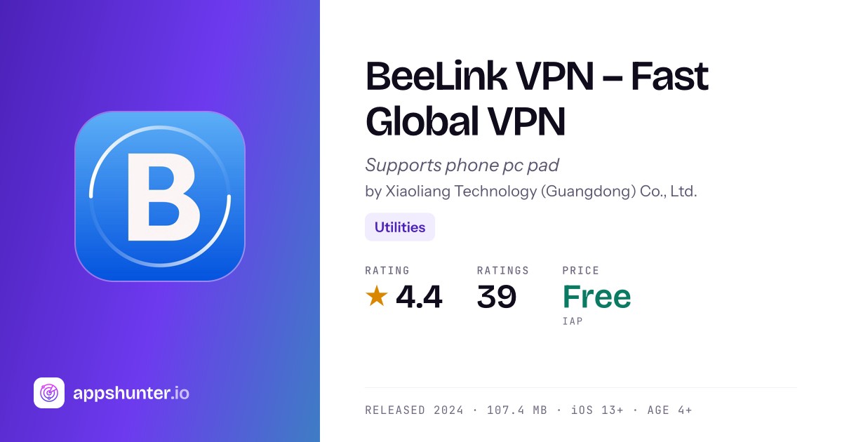 BeeLink VPN app for iPhone — Download