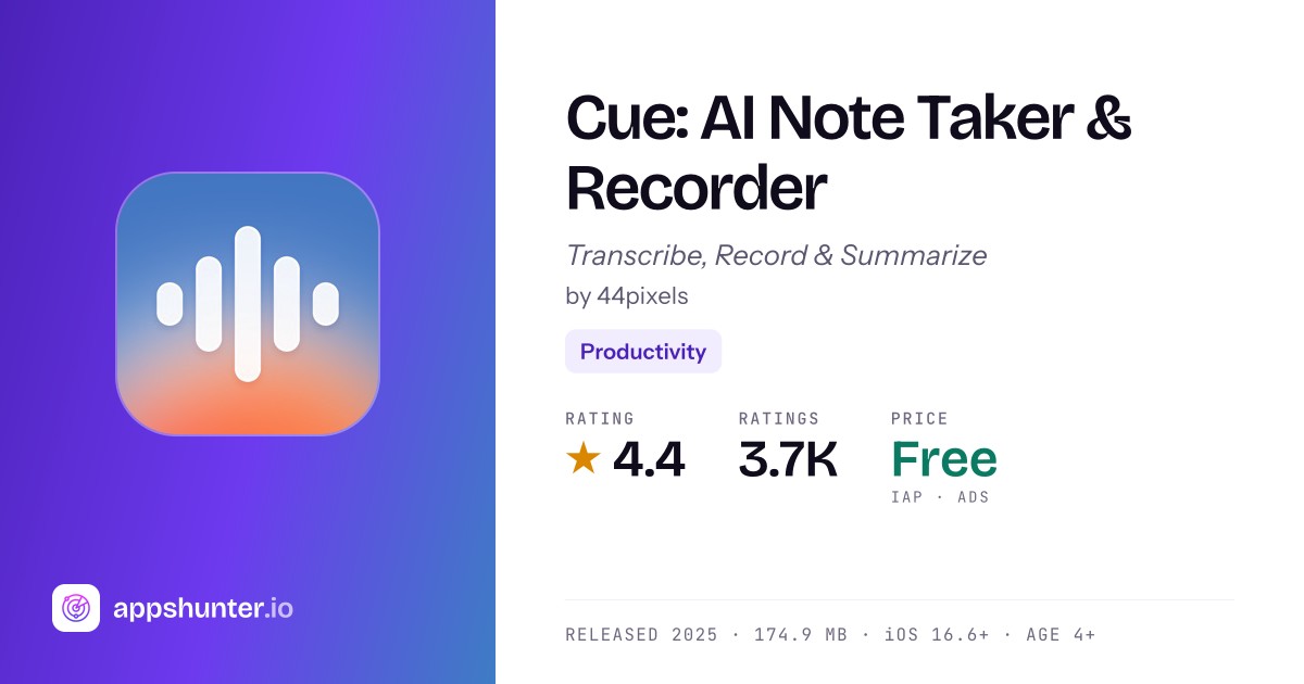 Cue app for iPhone — Download