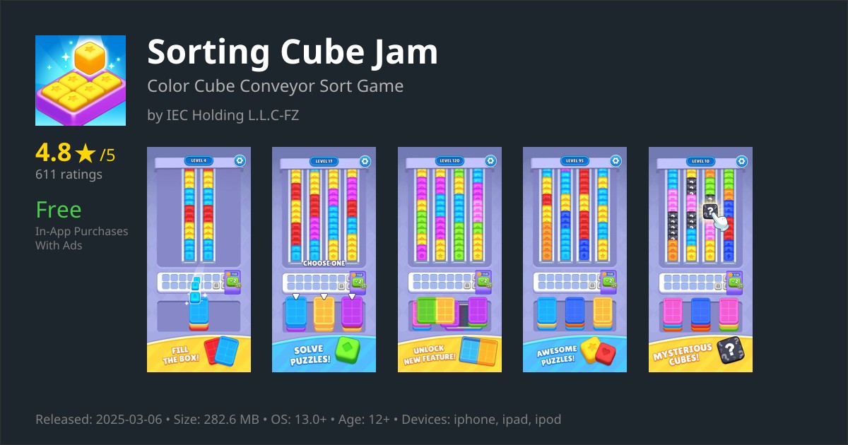 Sorting Cube Jam - Cube Sort Puzzle Game