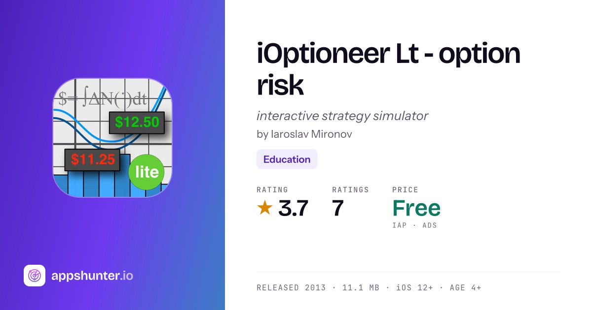 Lt App iOptioneer Lt - Option Strategy Simulator | AppsHunter
