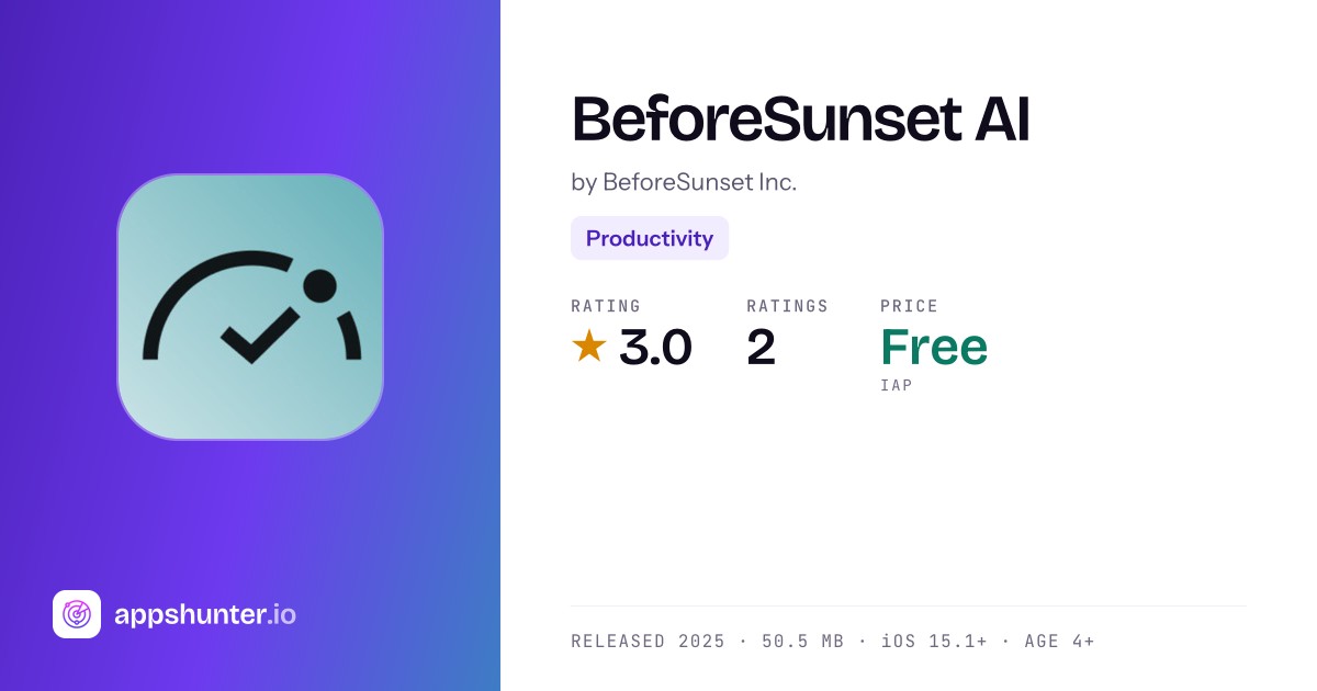 BeforeSunset AI App Reviews – Features, Pricing & User Ratings