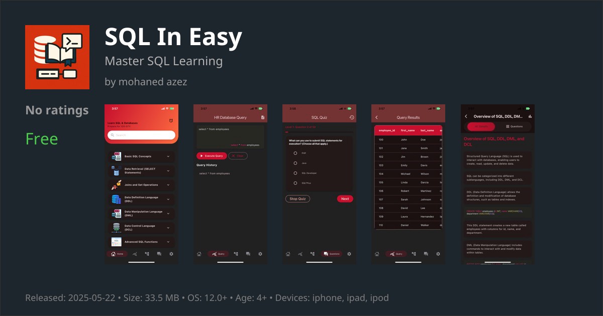 SQL In Easy App Reviews – Features, Alternatives & User Ratings