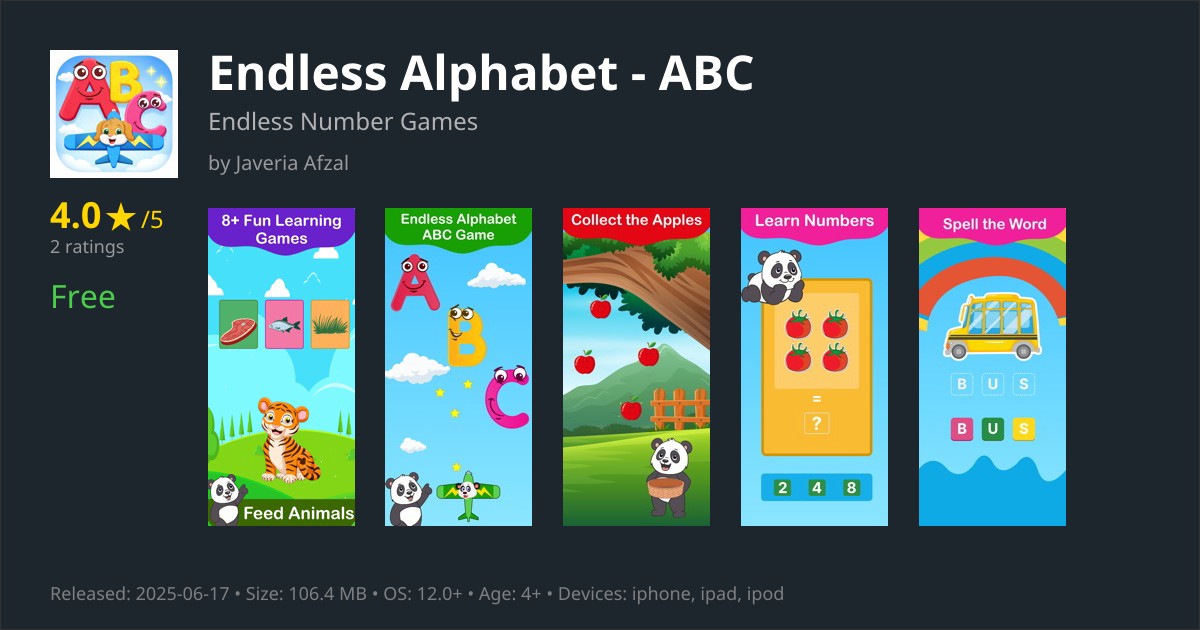 Endless Alphabet App Reviews – Features, Alternatives & User Ratings
