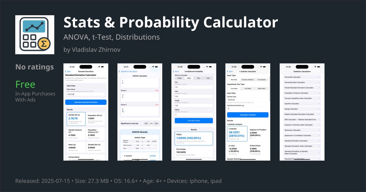 Stats & Probability Calculator App Reviews – Features, Pricing & User ...