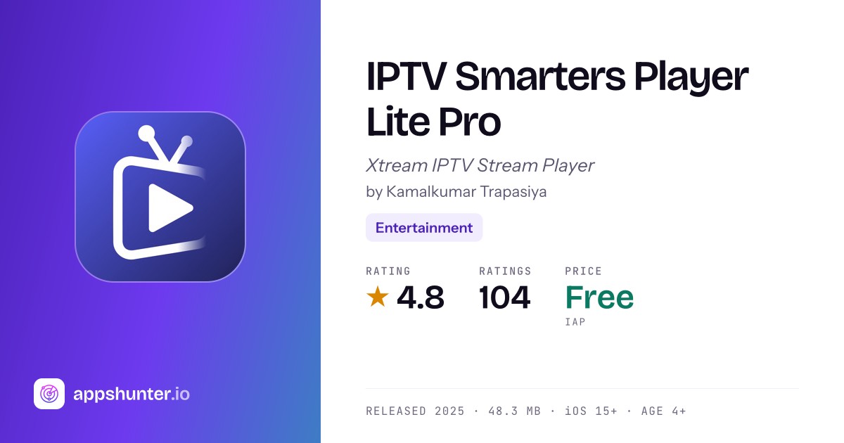 IPTV Smarters Player Lite Pro app for iPhone — Download