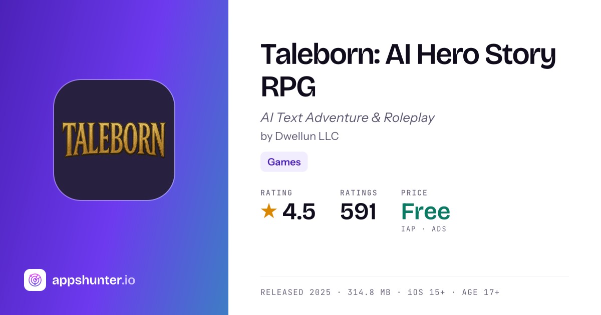Taleborn Reviews | Read user reviews of Taleborn: AI Hero Story RPG