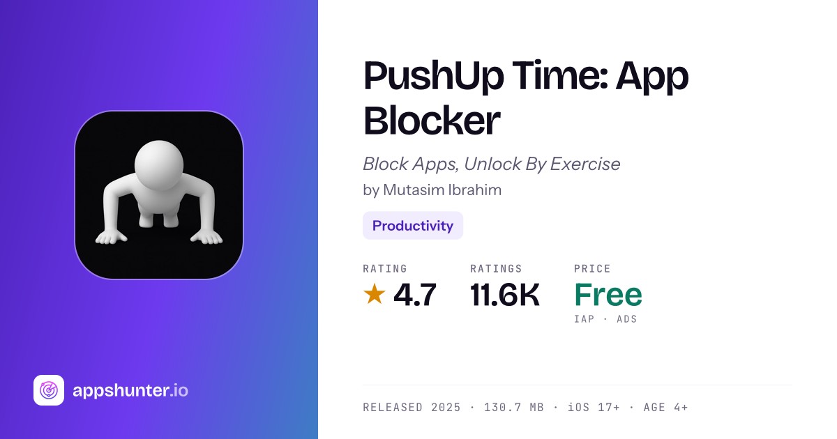 PushUp Time app for iPhone — Download