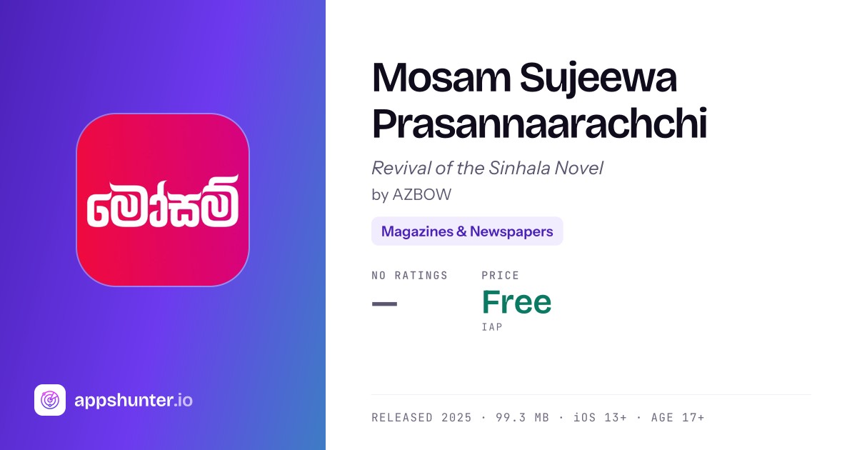 Mosam Jan Reksha Mosam Sujeewa Prasannaarachchi App Reviews – Features, Pricing & User ...