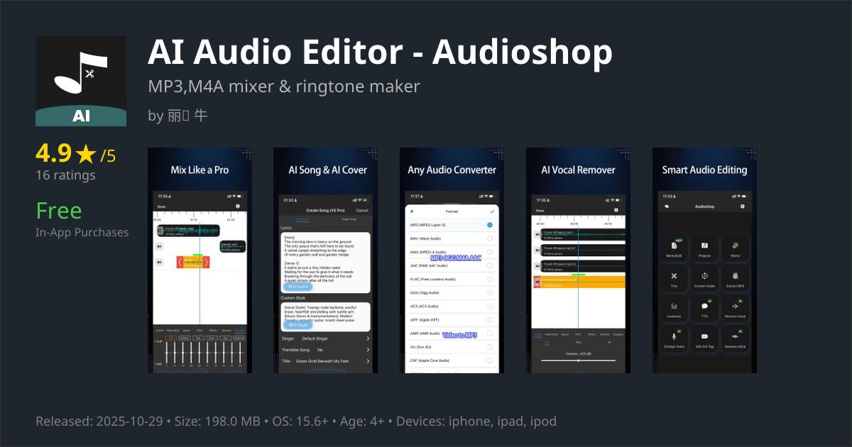 AI Audio Editor App Reviews – Features, Pricing & User Ratings