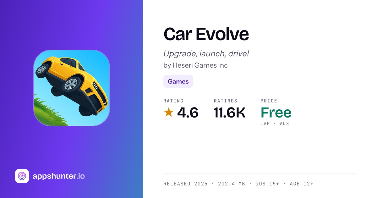 Car Evolve game for iPhone — Download