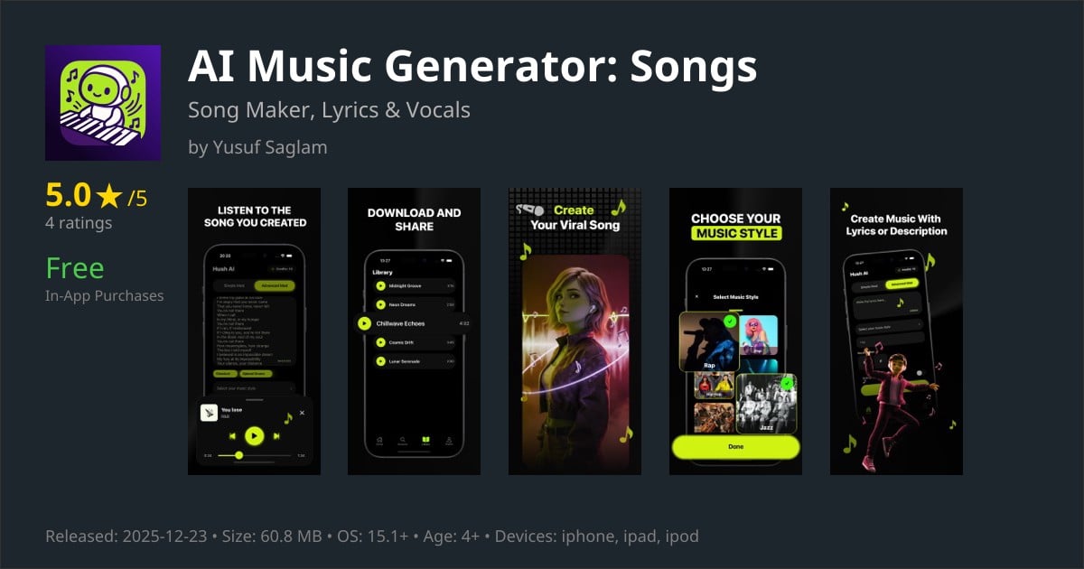 AI Music Generator app for iPhone — Download
