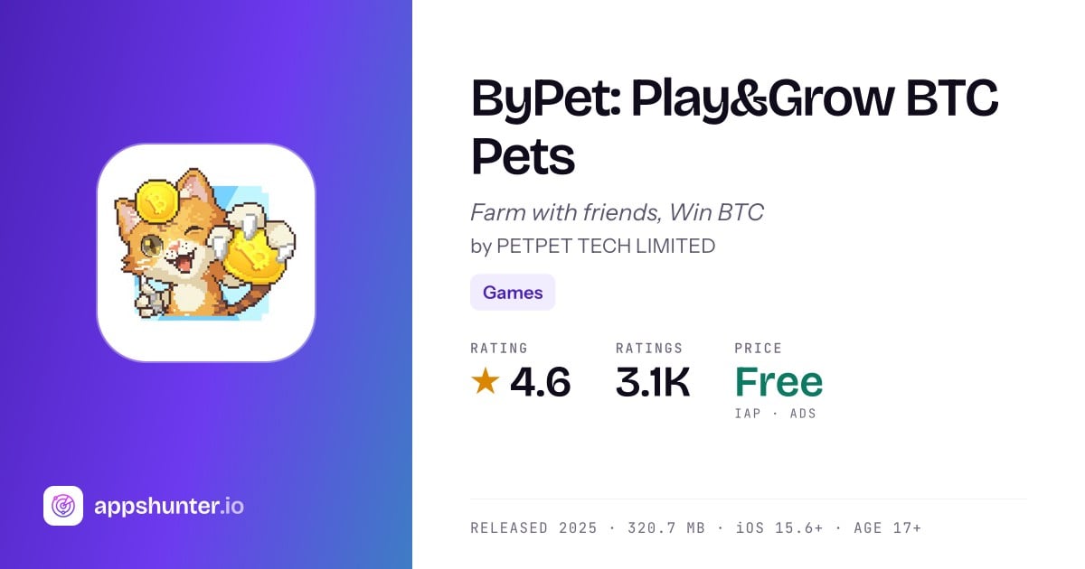 ByPet Reviews | Read user reviews of ByPet: Play&Grow BTC Pets