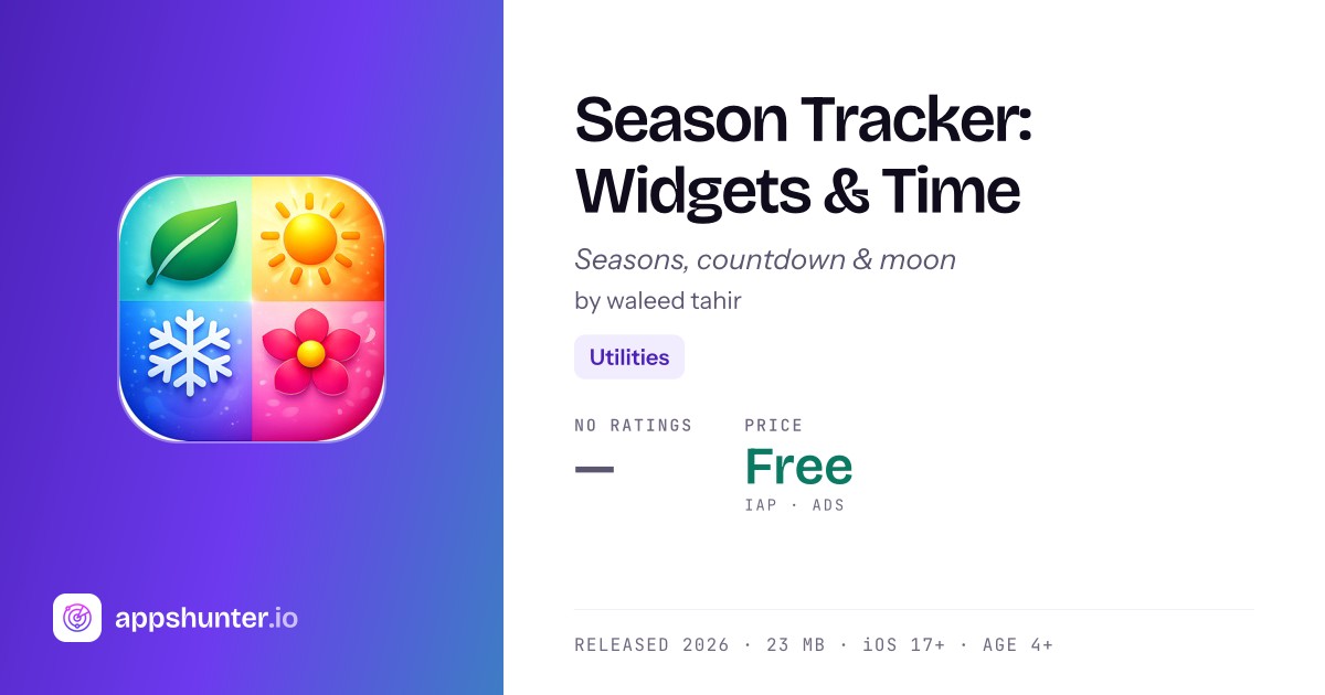 Season Tracker app for iPhone — Download