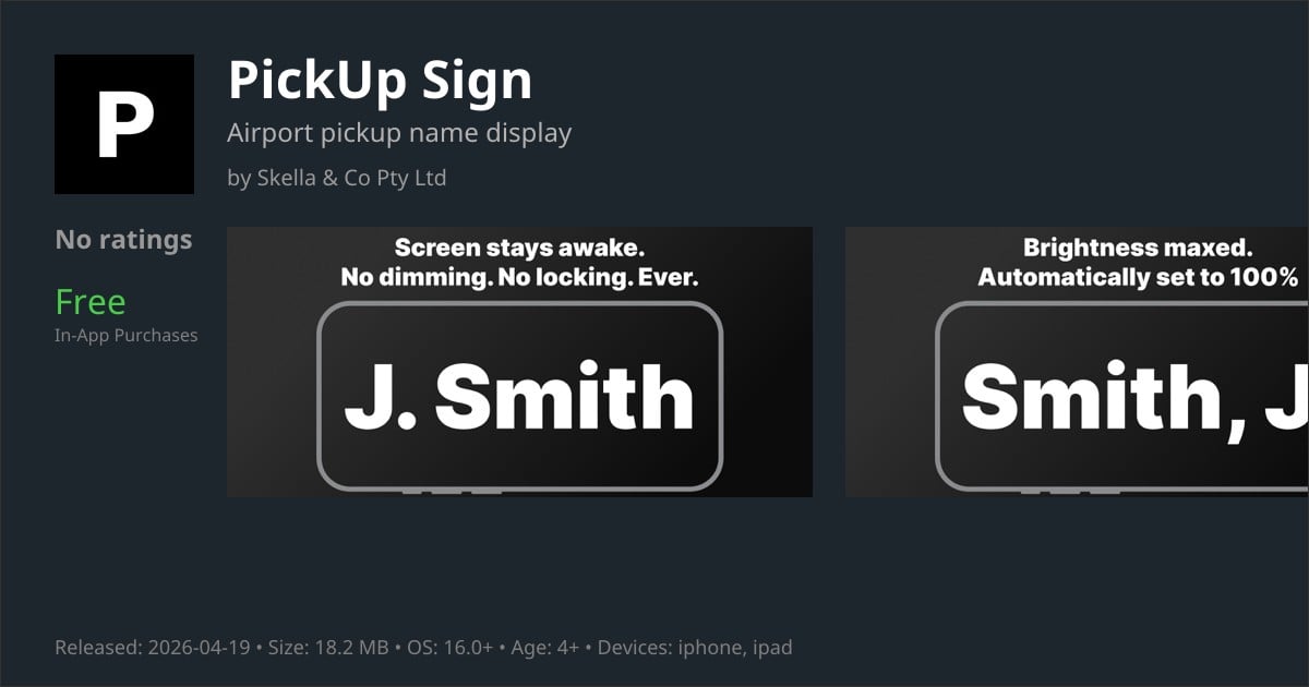 PickUp Sign app for iPhone — Download