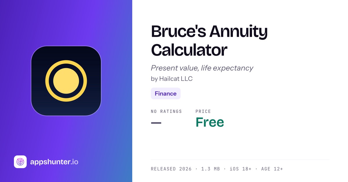 Bruce's Annuity Calculator app for iPhone — Download